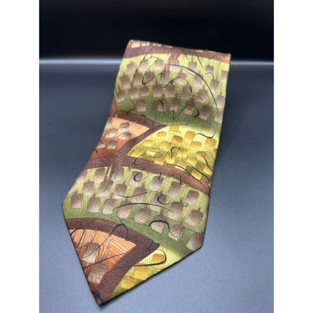 Vintage J Garcia Silk Tie Capillaries Collection 35 Grateful Dead Abstract Green